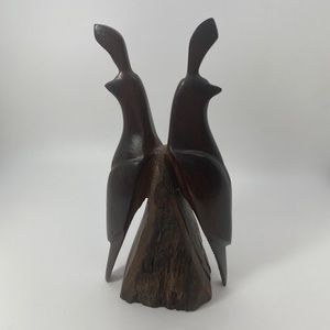 Vintage Ironwood Carving, Sculpture, Pair of Quails #326